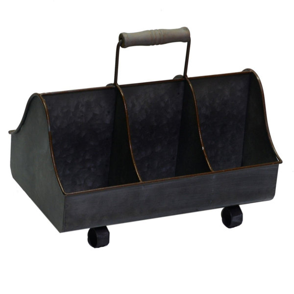 August Grove Gray Metal Vase Holder 6 Compartments Cm33X21H10/19/30